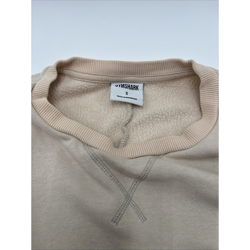 Gymshark Women's Oversized Sweat Shirt Beige Size Small Long Sleeve 85% Cotton - Picture 9 of 14